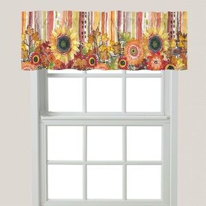 2 Floral Valance Curtain in Multicolor 60x18 each
